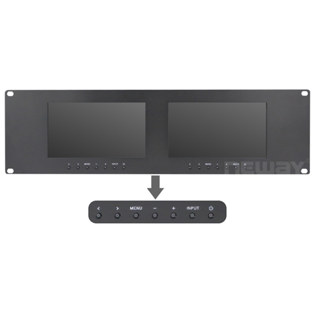 Dual 7 inch 3RU Rack Mount Monitor